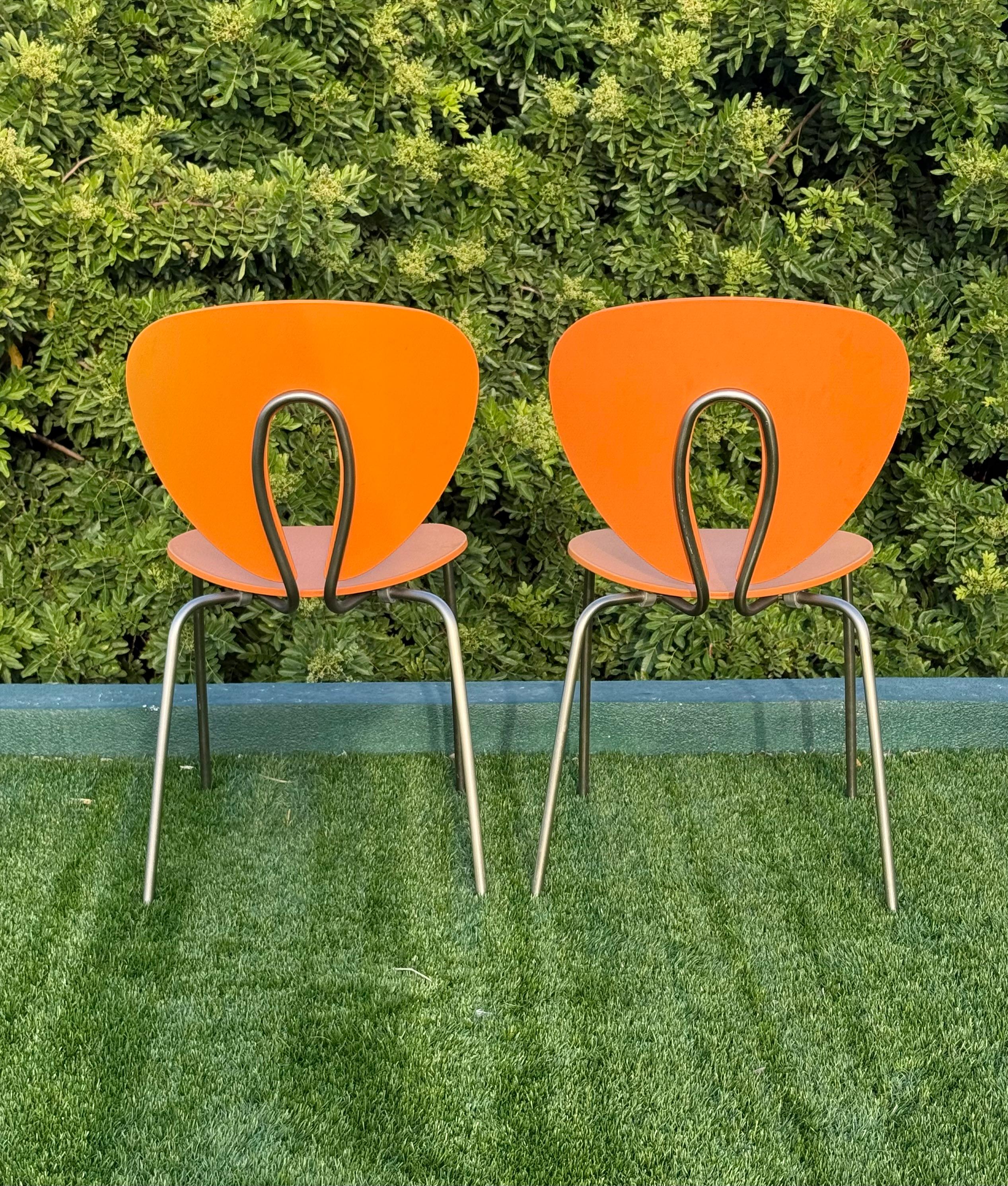 Pareja de sillas Globus naranjas de Jesus Gasca para STUA, España finales del siglo XX en venta 3