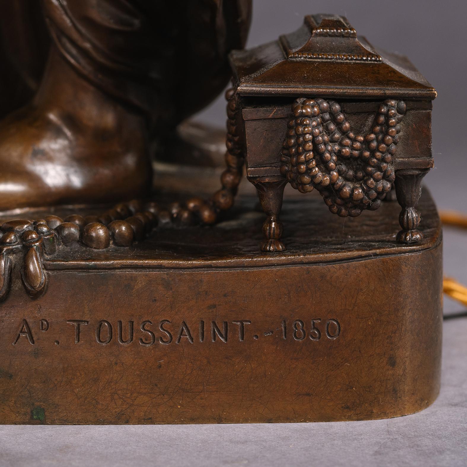 A Pair of Orientalist Patinated-Bronze Figural Torchères Cast by Barbedienne For Sale 6