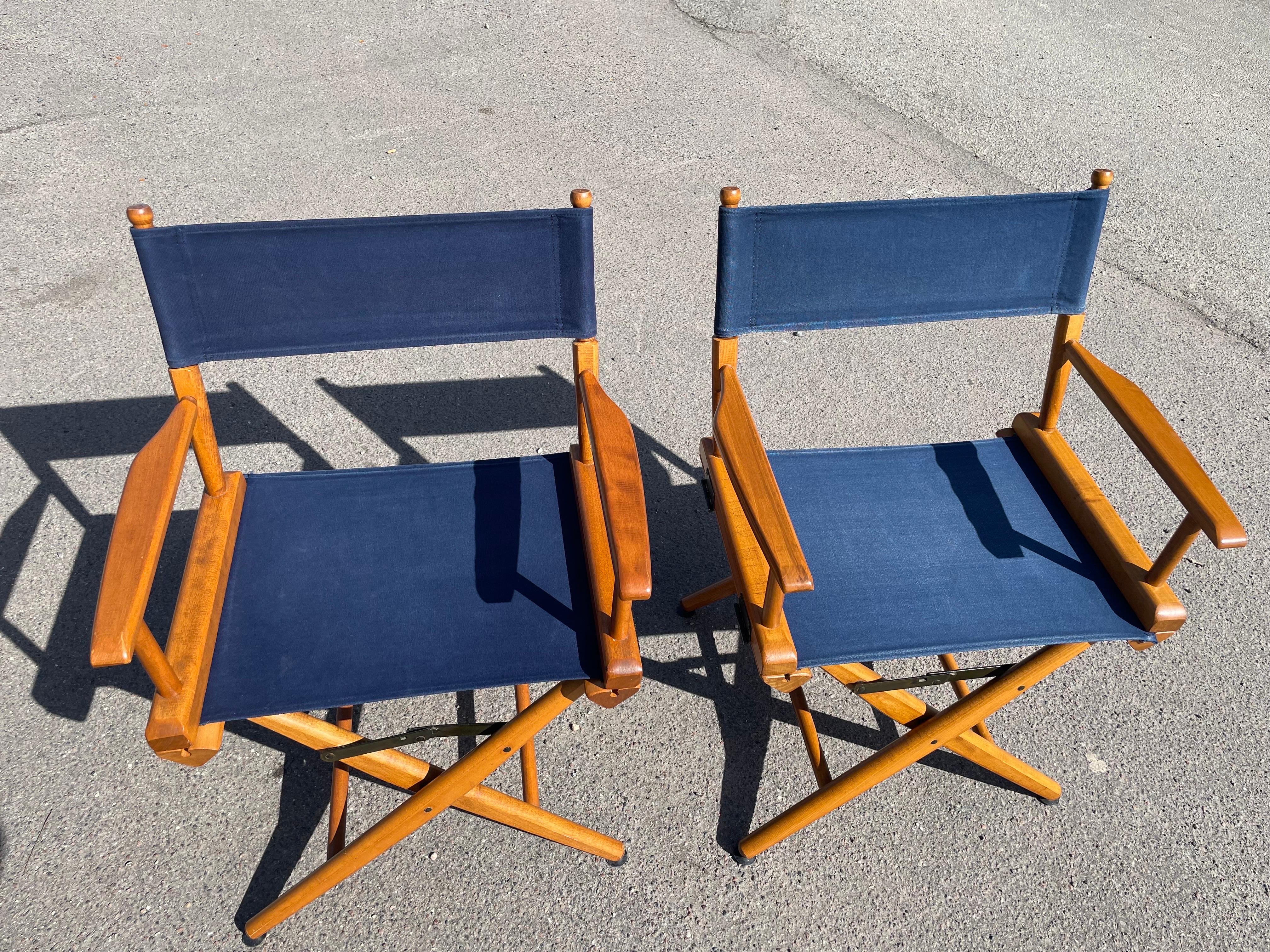 a pair of Original 1970´s Directors Chairs by Telescope Chair Company In Good Condition For Sale In Copenhagen, DK