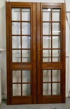 Pair of Original 19th Century Glazed Oak Double Doors