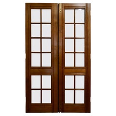Pair of Original 19th Century Glazed Oak Double Doors