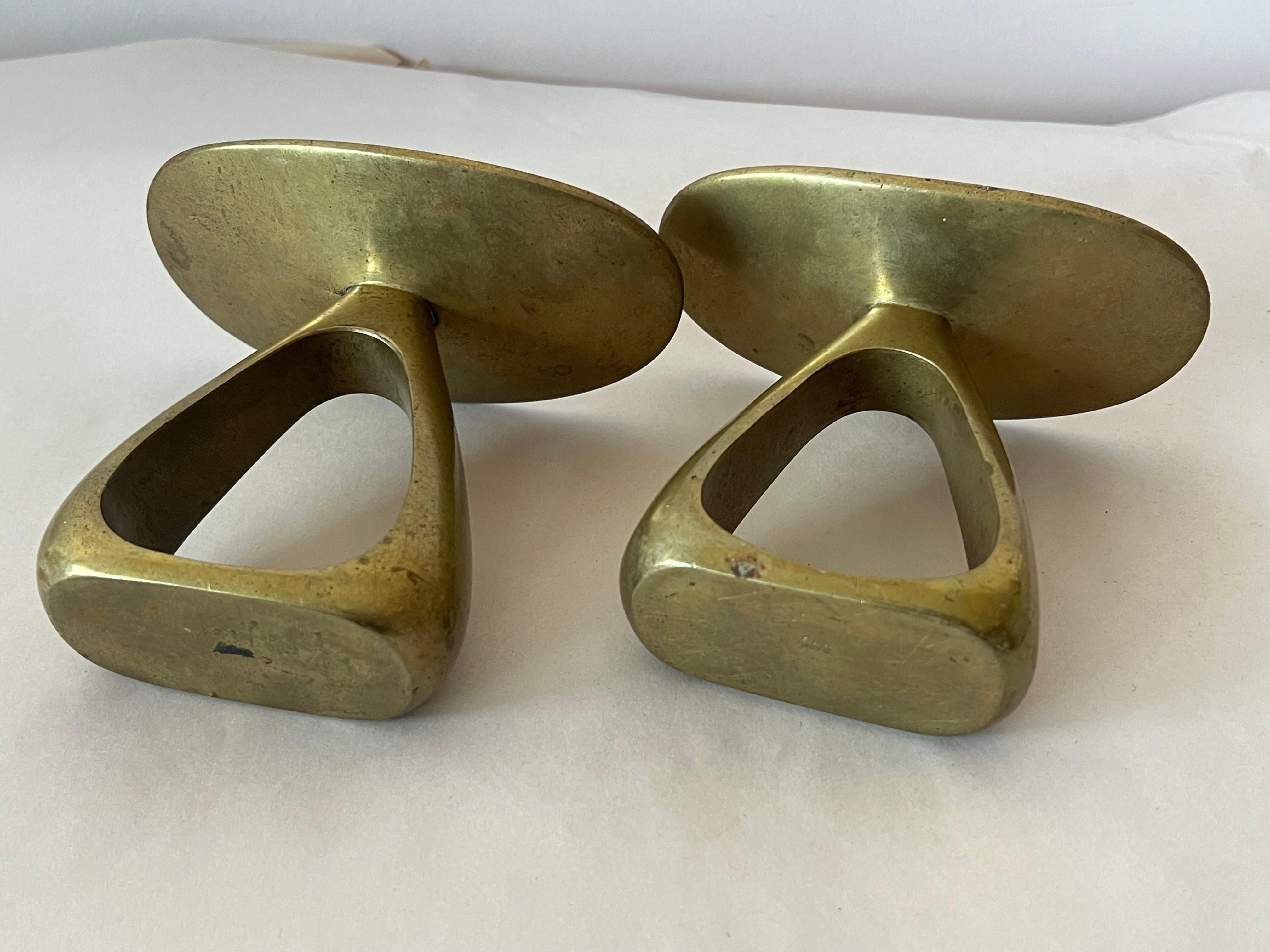 Austrian A Pair Of Original Carl Auböck Brass Candlesticks Ca' 1950's For Sale
