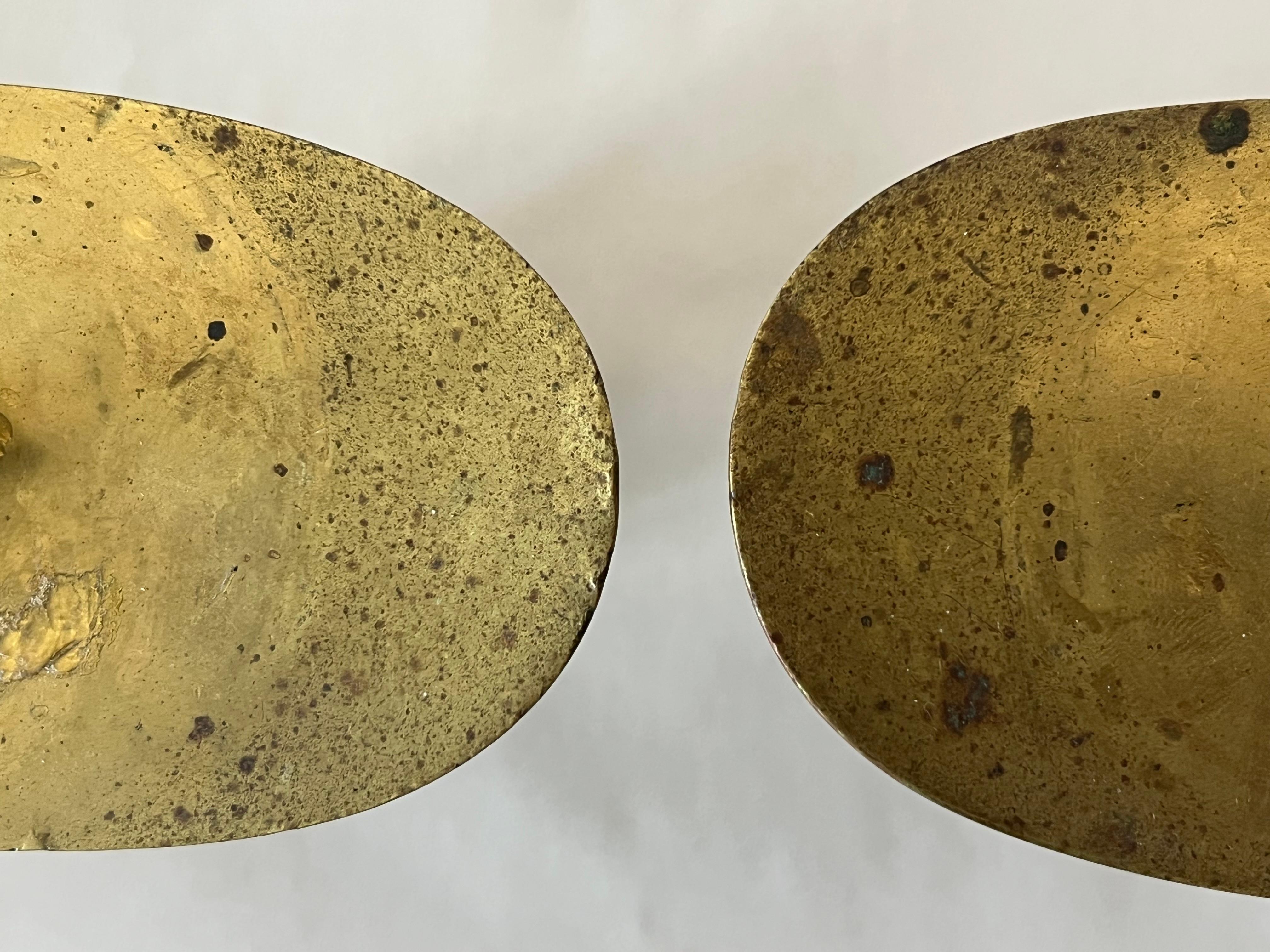 Mid-20th Century A Pair Of Original Carl Auböck Brass Candlesticks Ca' 1950's For Sale