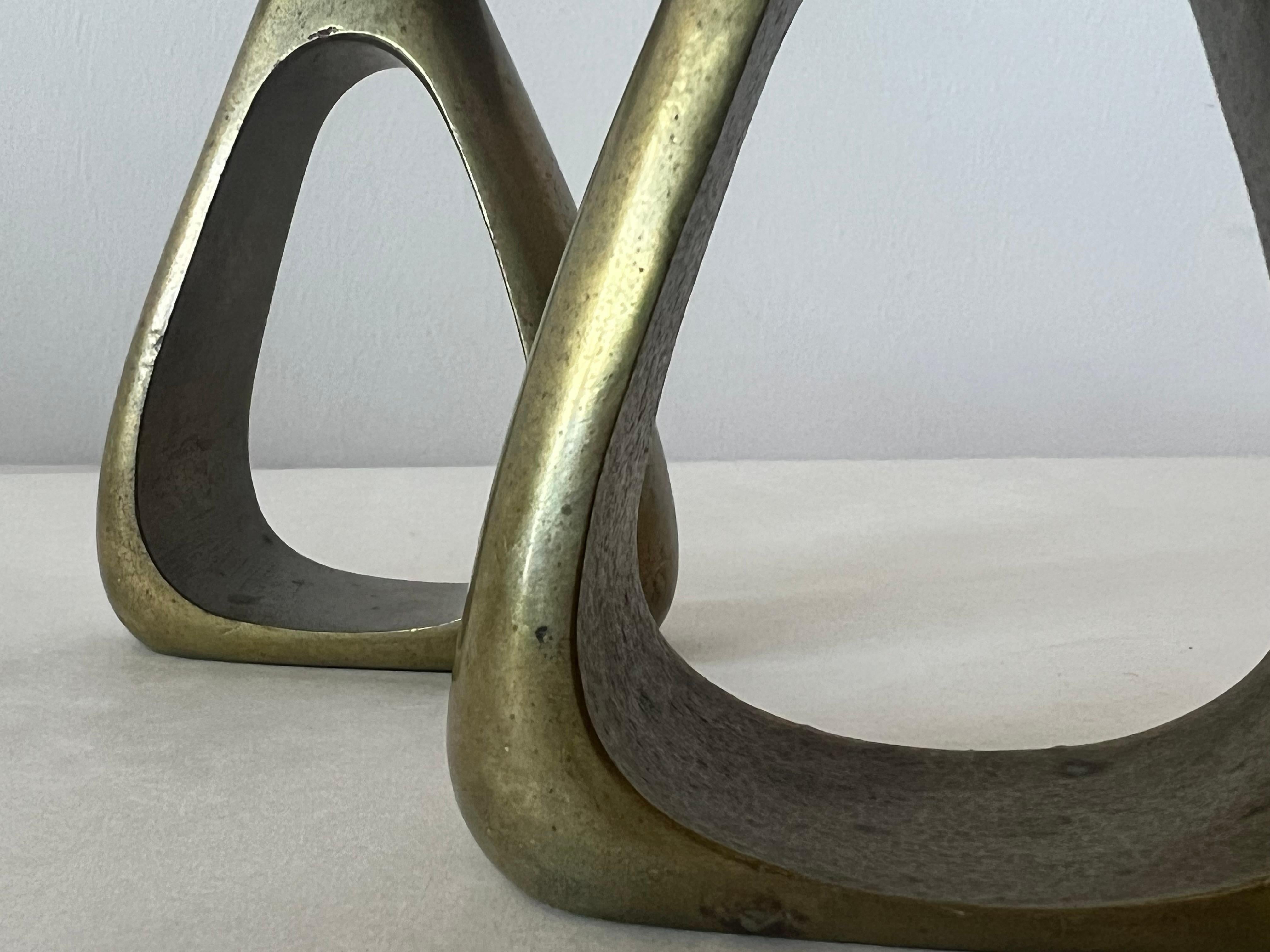 A Pair Of Original Carl Auböck Brass Candlesticks Ca' 1950's For Sale 1