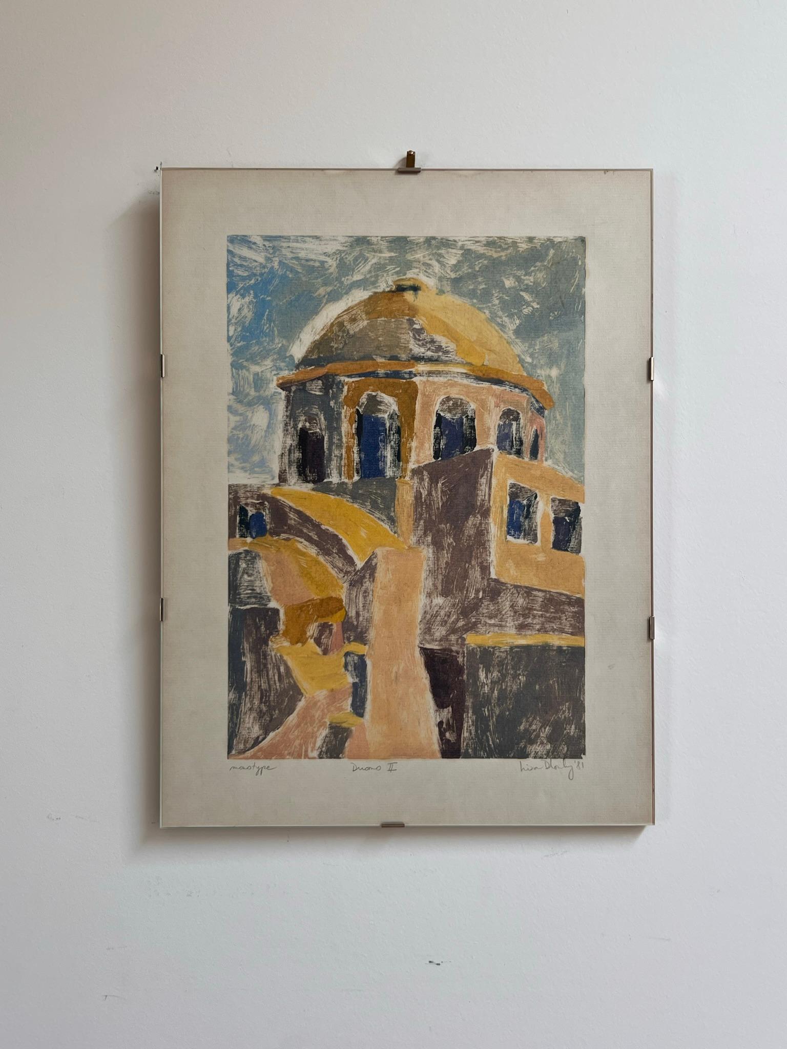 Pair of Original Monotype Etchings of the Duomo, Signed by Artist, 1981 For Sale 6