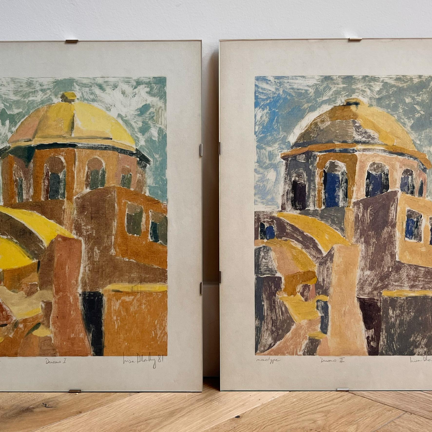 Pair of Original Monotype Etchings of the Duomo, Signed by Artist, 1981 For Sale 10
