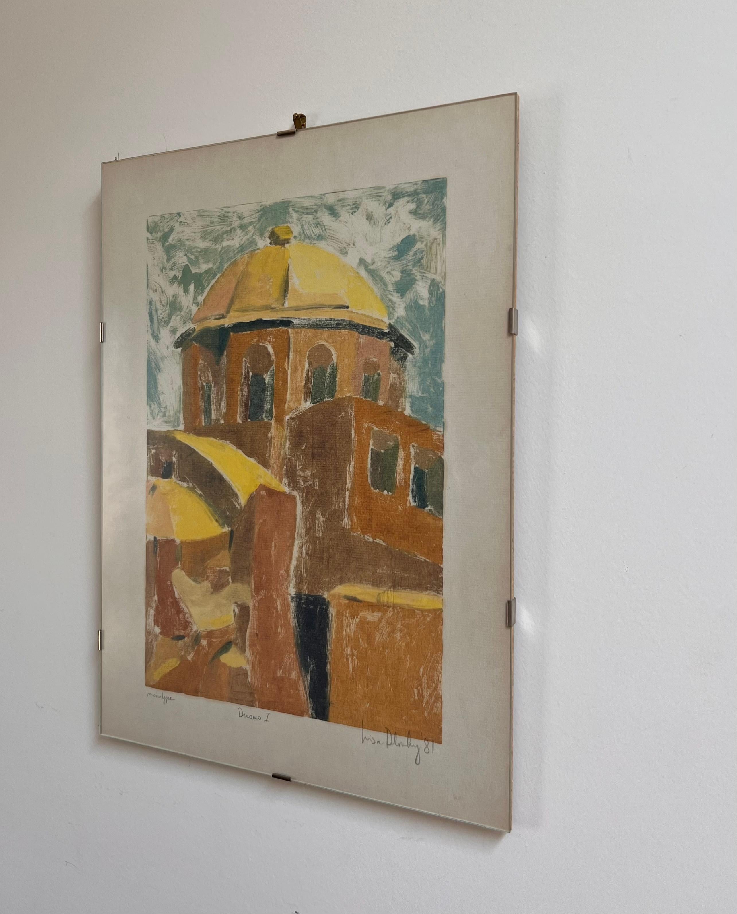 Pair of Original Monotype Etchings of the Duomo, Signed by Artist, 1981 For Sale 11