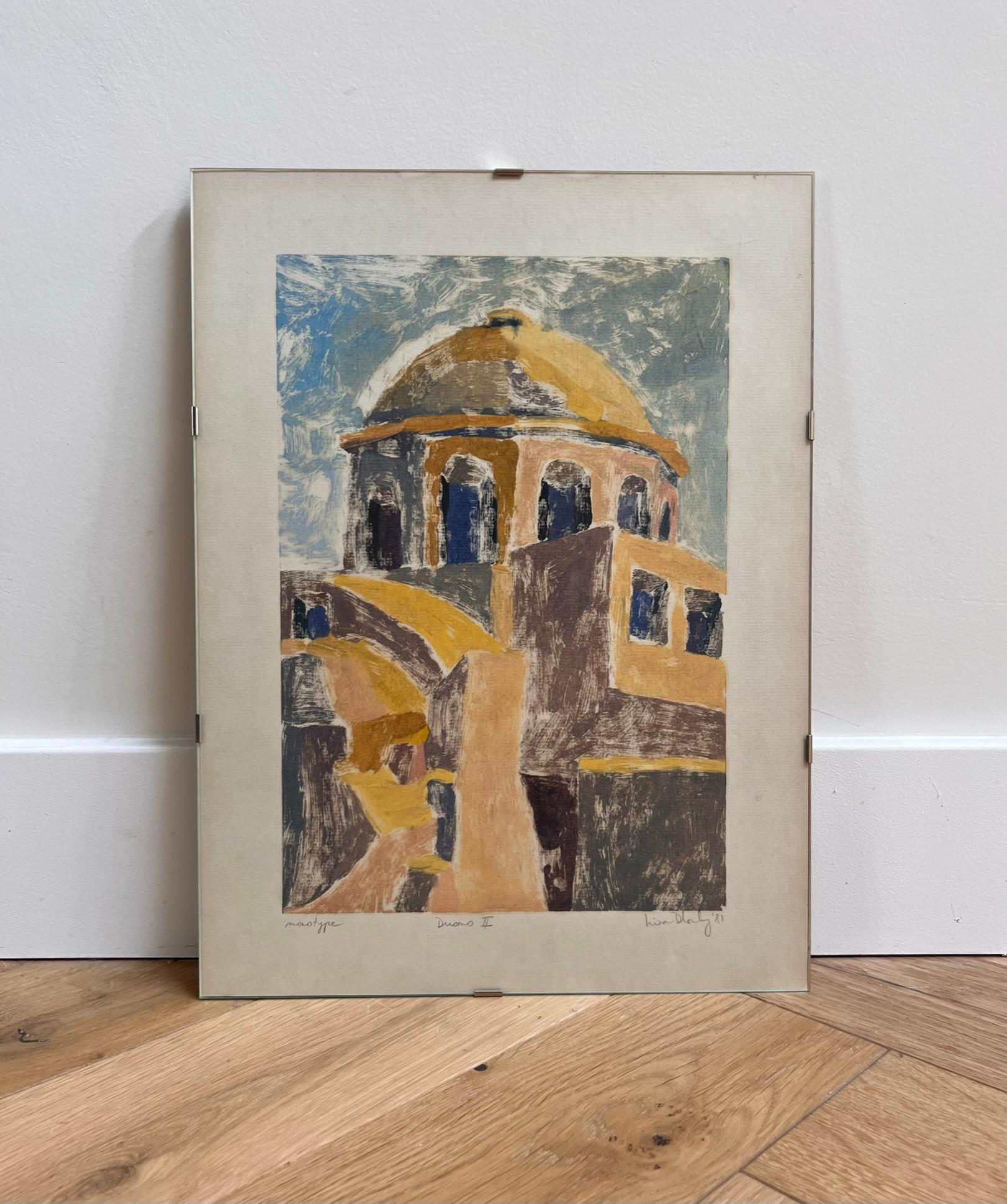 Pair of Original Monotype Etchings of the Duomo, Signed by Artist, 1981 In Good Condition For Sale In View Park, CA