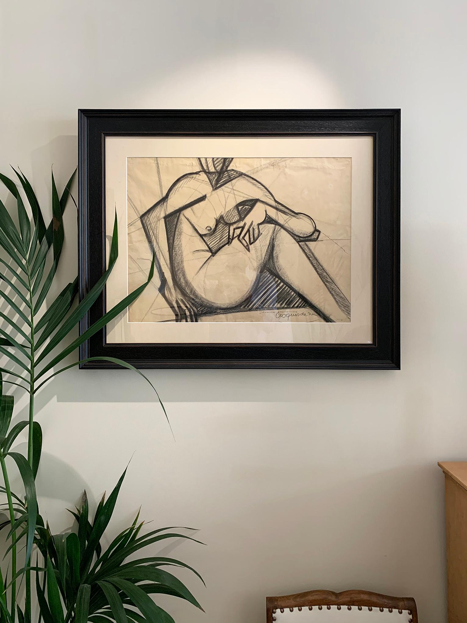 20th Century Pair of Original Nude Drawings by Marceau Constantin