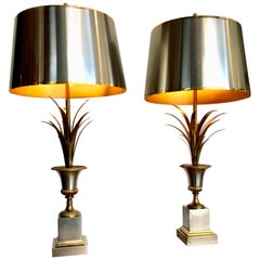 Pair of Orignal Maison Charles "Rose Vase" Lamps with Rare Orignal Shades