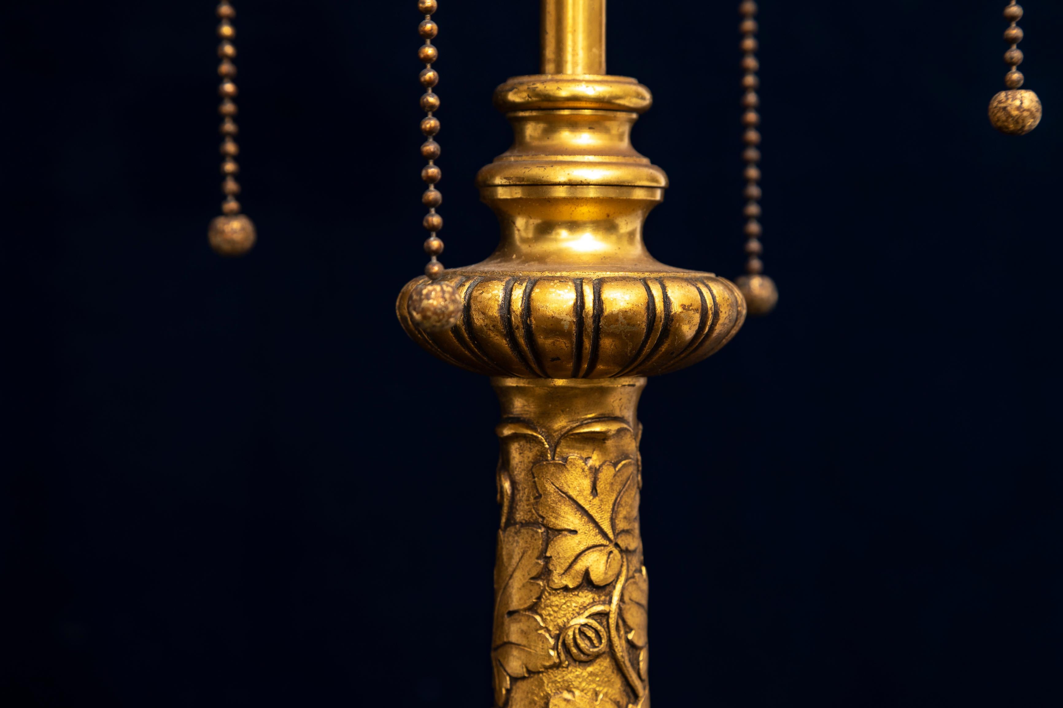 A Pair of Ormolu and Marble Table Lamps, Signed Sterling Bronze Co. New York For Sale 4