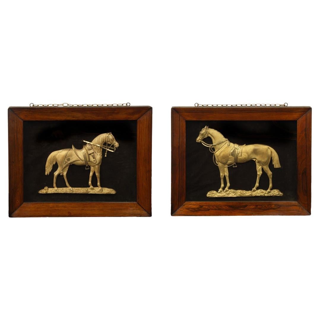 A pair of ormolu equine portraits of famous war horses ‘Copenhagen’ and ‘Marengo For Sale