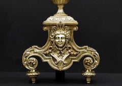 Pair of Ornate Brass Chenets