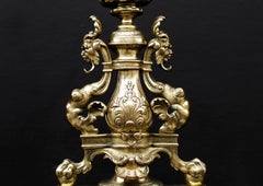 Pair of Ornate English 19th Century Andirons