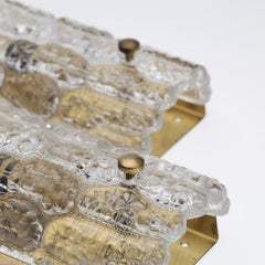 A Pair of Orrefors Cast Glass Sconces by Carl Faugerlund