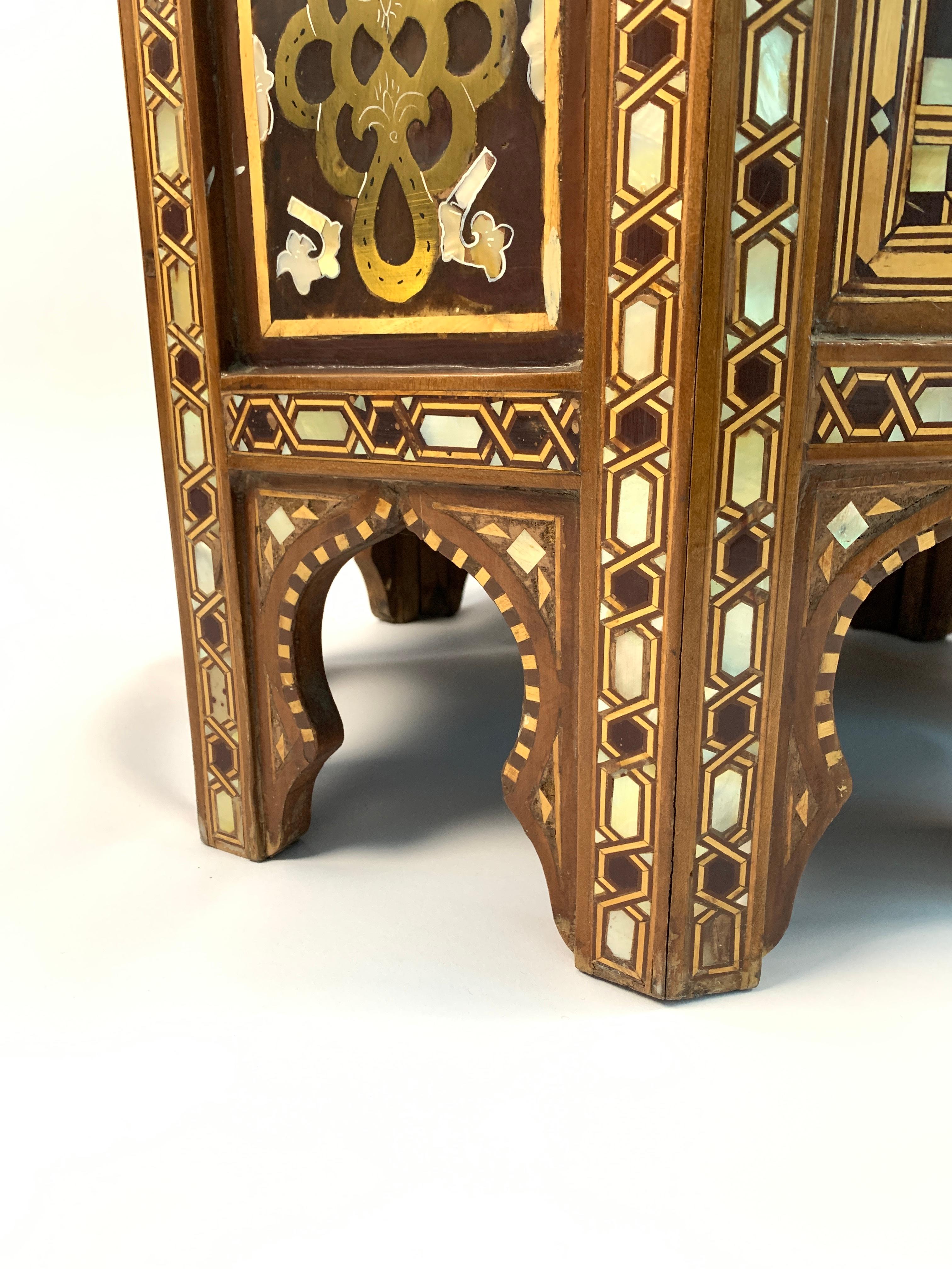 Tortoise Shell Pair of Ottoman Mother-of-pearl and Tortoiseshell Stands, 19th Century For Sale