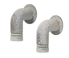 Coppia di lampade da parete in metallo galvanizzato per esterni "Pipeline" di Ole Pless Jørgensen