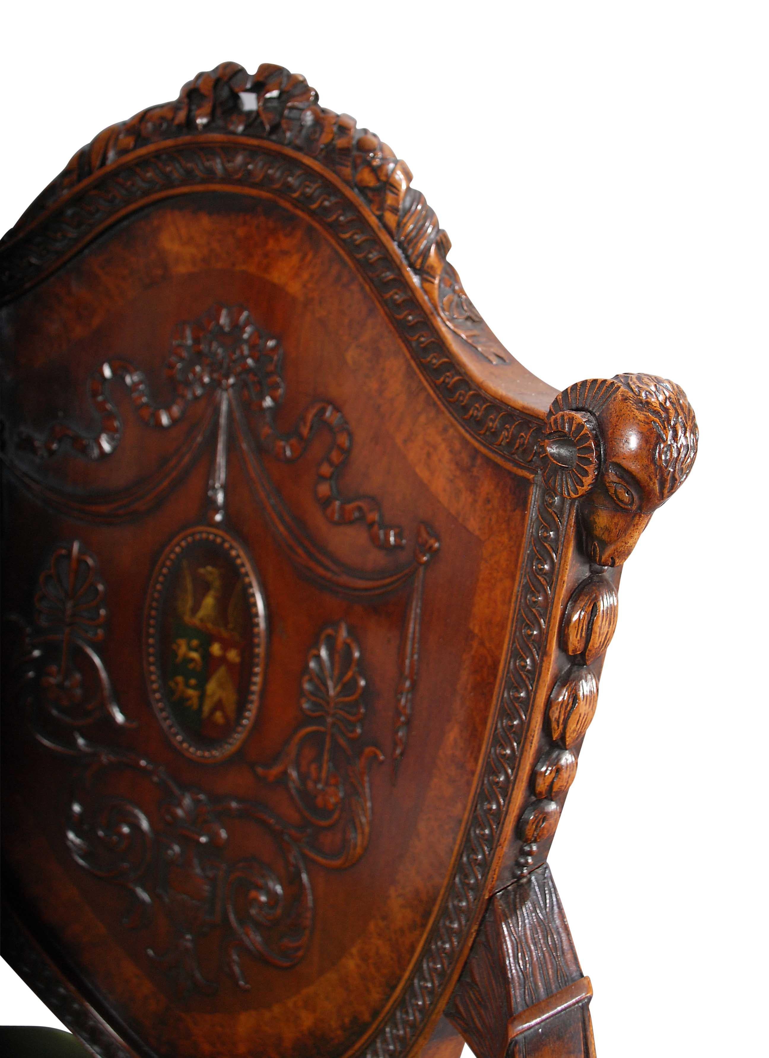 Ein Paar überdimensionale Sessel mit Schildrücken (19. Jahrhundert) im Angebot