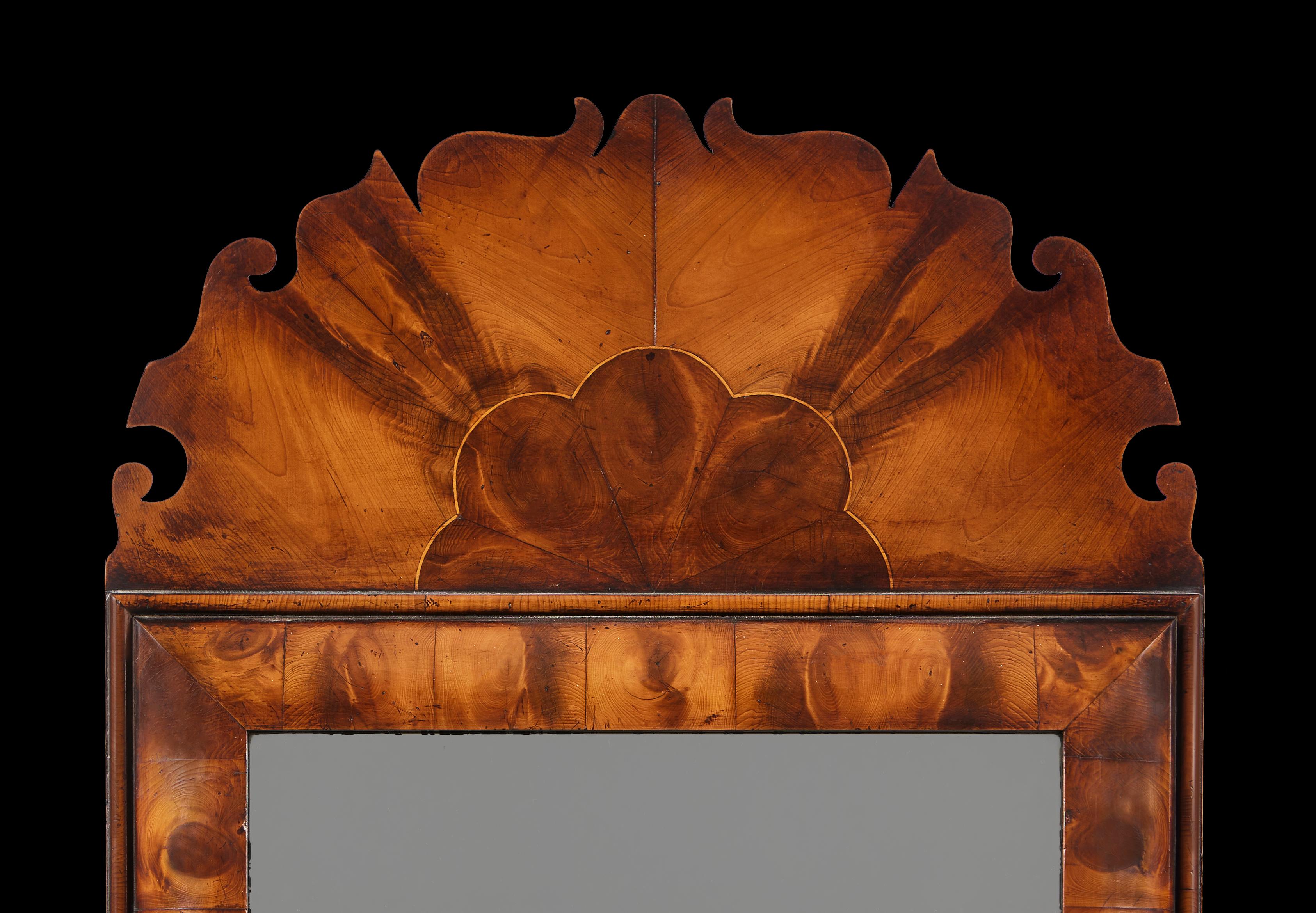 A Pair of Oyster Veneered Cushion Frame Pier Mirrors In Good Condition In London, GB