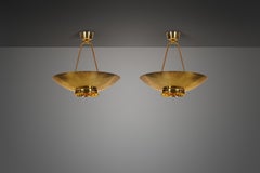 A Pair of Paavo Tynell Model "9060" Ceiling Lamps for Taito Oy, Finland 1950s