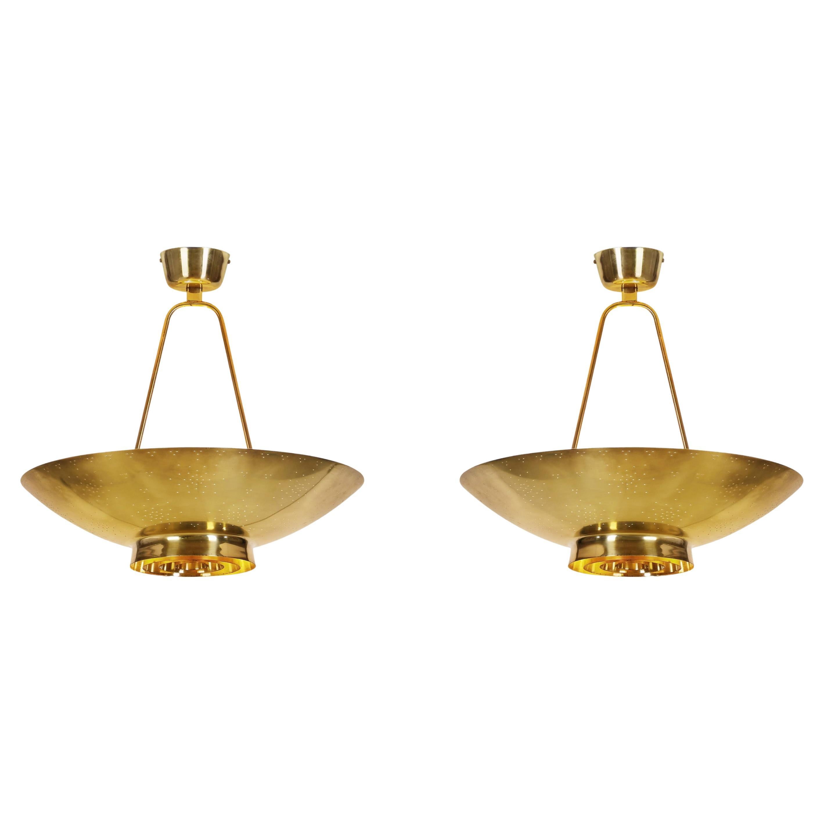 A Pair of Paavo Tynell Model "9060" Ceiling Lamps for Taito Oy, Finland 1950s