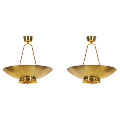 A Pair of Paavo Tynell Model "9060" Ceiling Lamps for Taito Oy, Finland 1950s