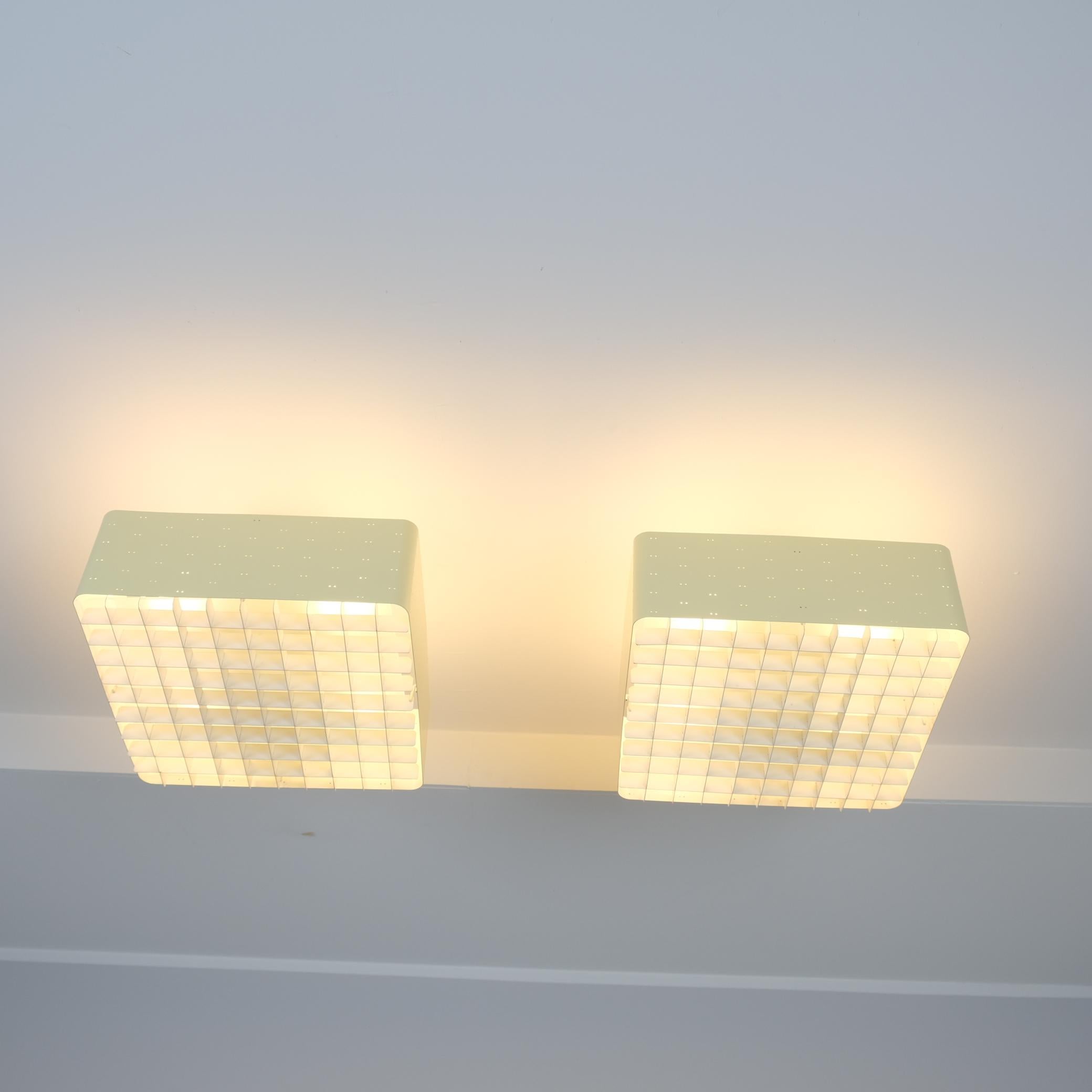 A Pair of Paavo Tynell Starry Sky Ceiling Lamps 9068, In Yellow & White, Idman For Sale 2