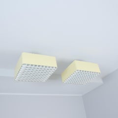 A Pair of Paavo Tynell Starry Sky Ceiling Lamps 9068, In Yellow & White, Idman