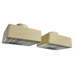 A Pair of Paavo Tynell Starry Sky Ceiling Lamps 9068, In Yellow & White, Idman