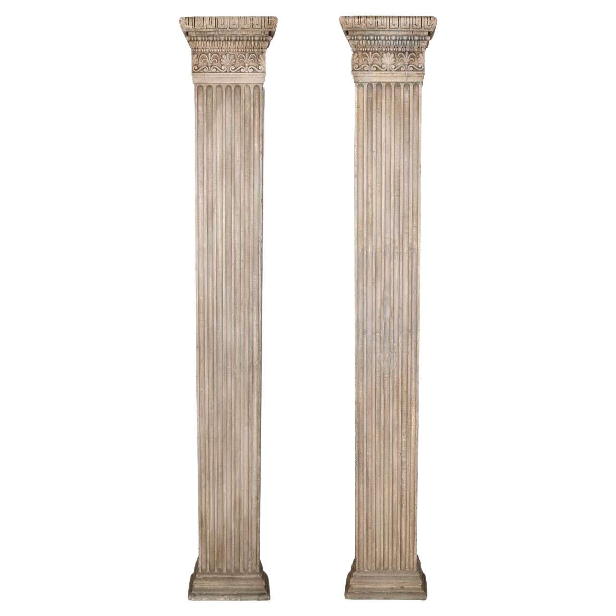 A Pair of Painted and Fluted Pilasters
