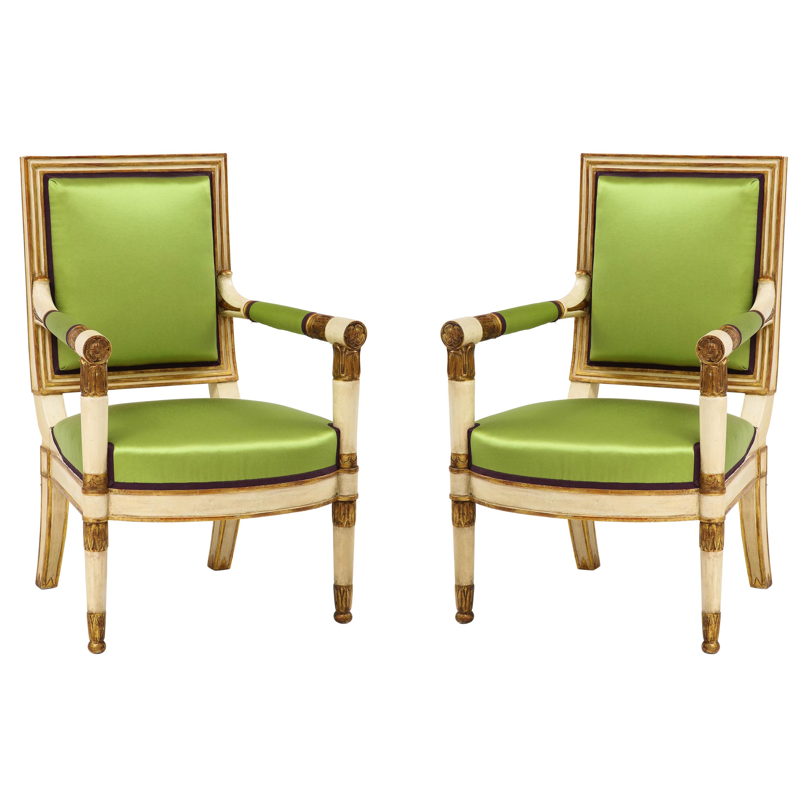 Regency Ebonized and Parcel Gilt Armchair For Sale at 1stDibs