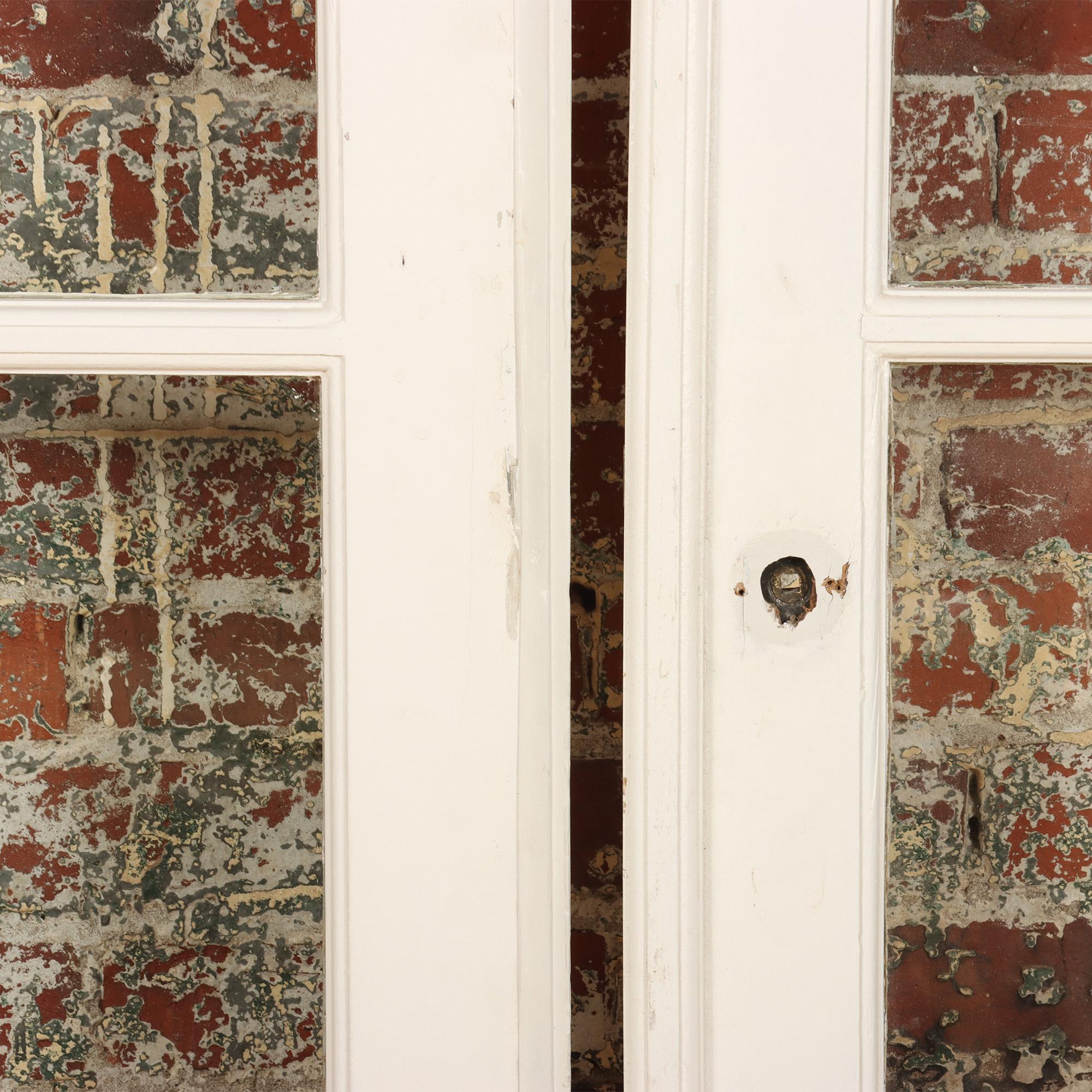 Early 20th Century Pair of Painted French Doors, C 1900 For Sale