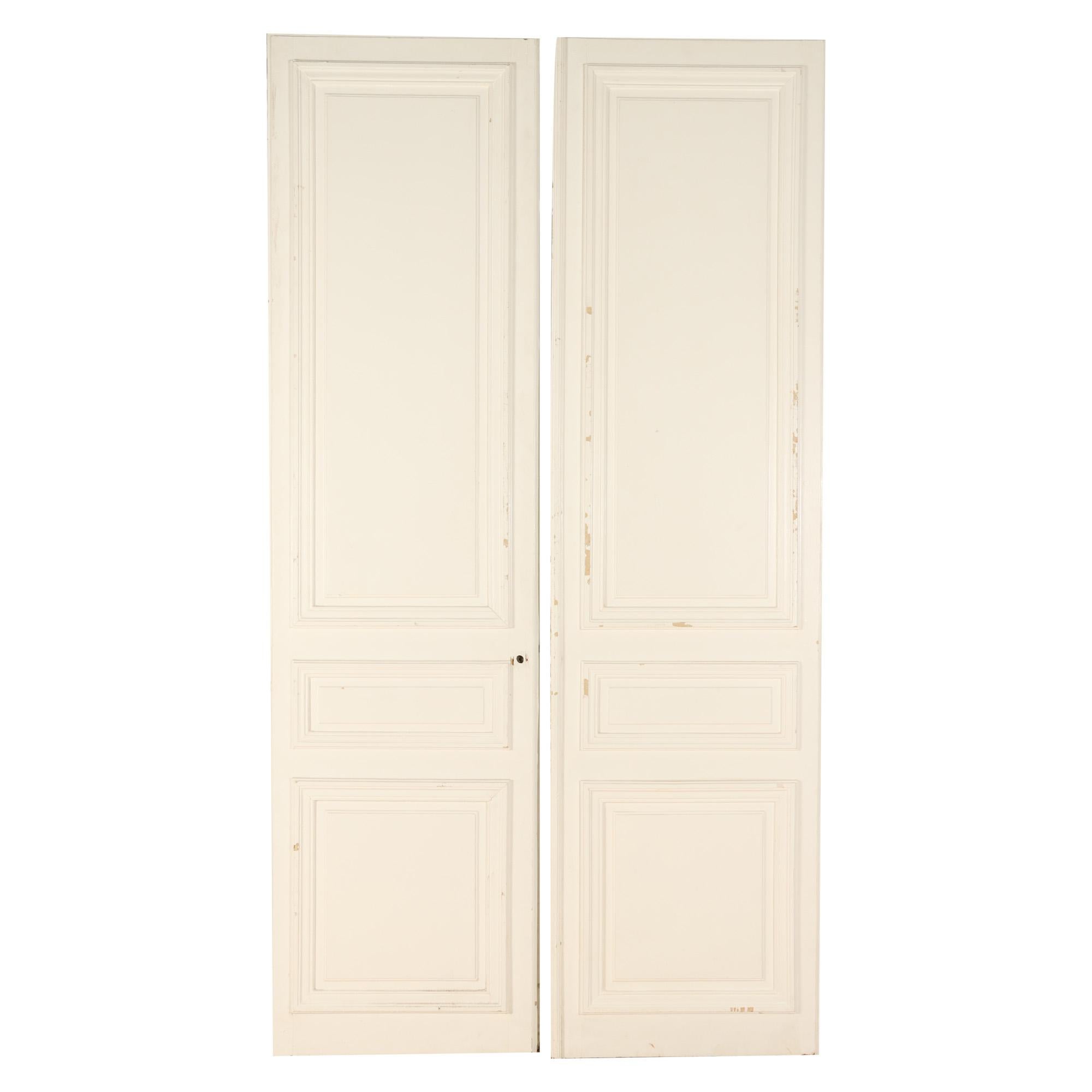 Early 20th Century Pair of Painted French Doors C 1900 For Sale