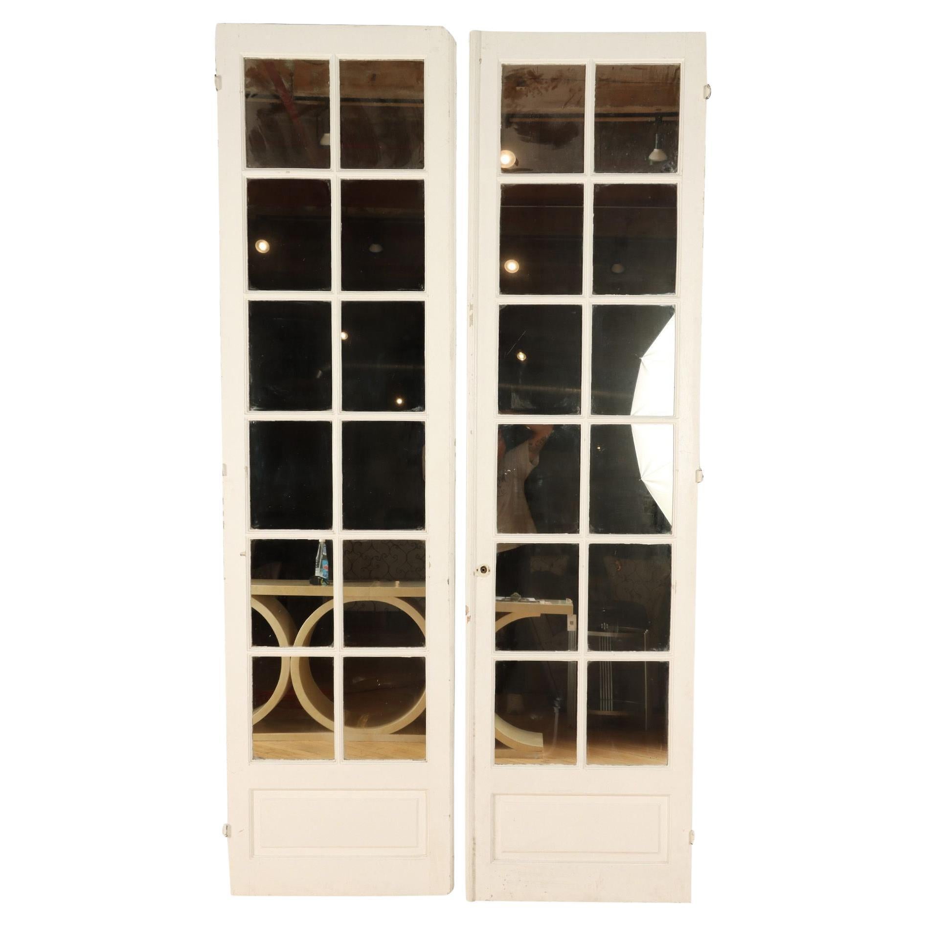 Pair of Painted French Doors C 1900 For Sale