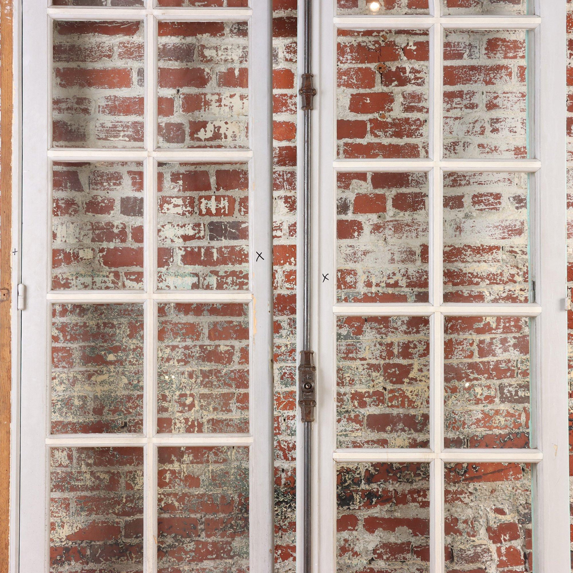 Pair of Painted French Doors with Individual Panes, circa 1900 In Good Condition In Philadelphia, PA