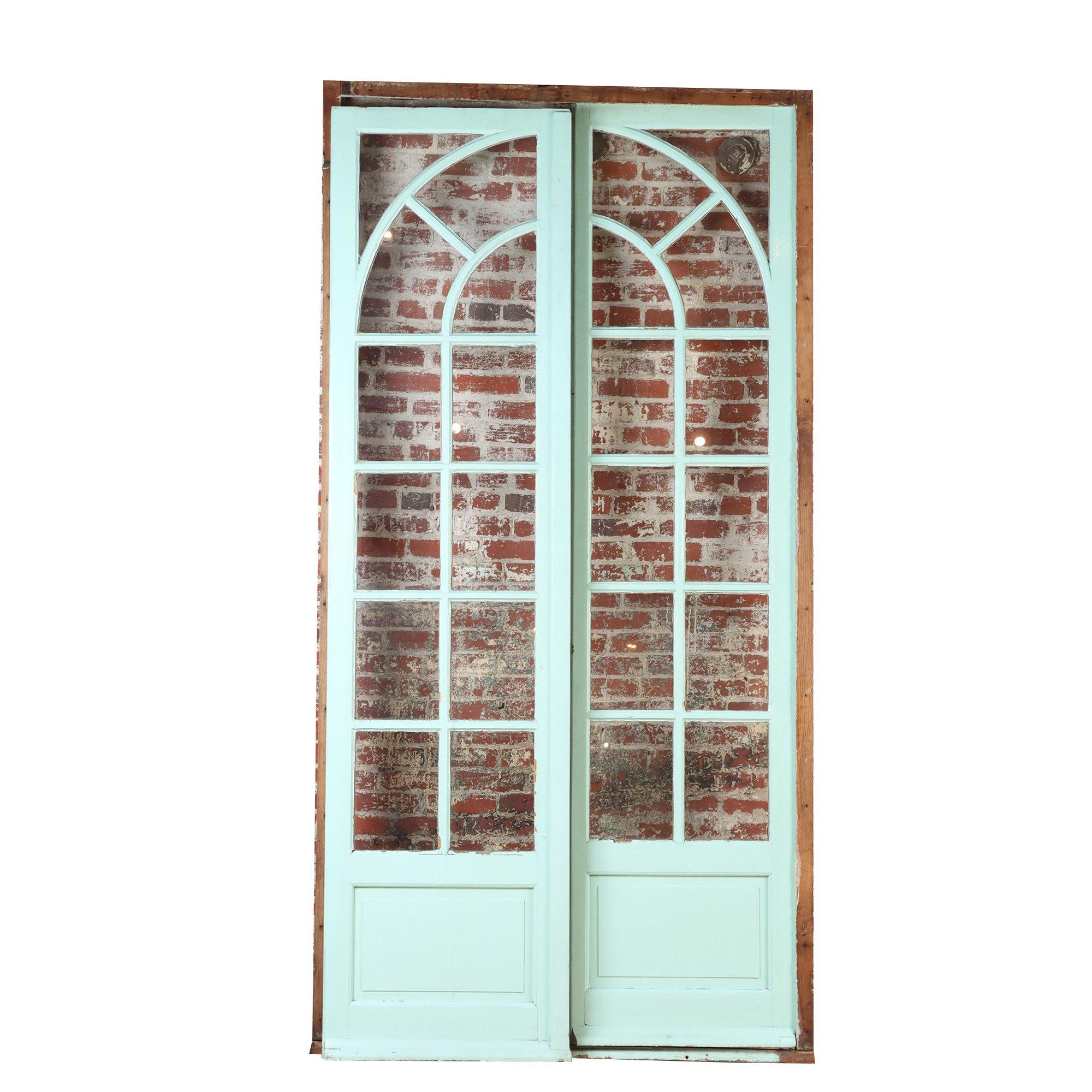 Pair of Painted French Doors with Individual Panes, circa 1900 3