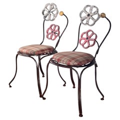 Used A pair of painted iron chairs by Joe Brown for Anthropologie, early aughts