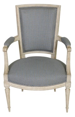 Pair of Painted Louis XVI Style Armchairs