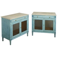 Pair of Painted Louis XVI Style Side Cabinets
