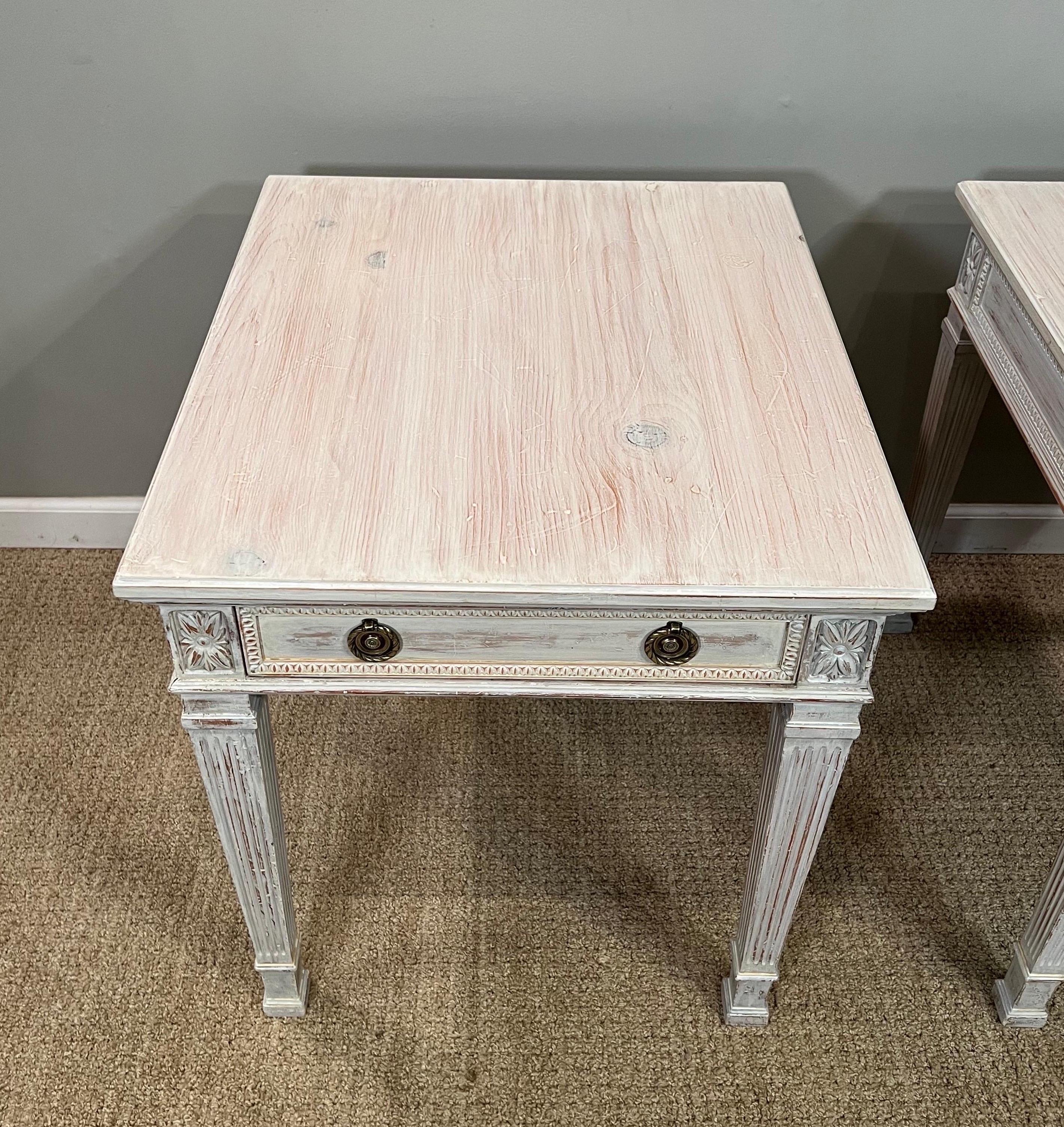 Pair of Painted Pine Bedside Tables For Sale 5