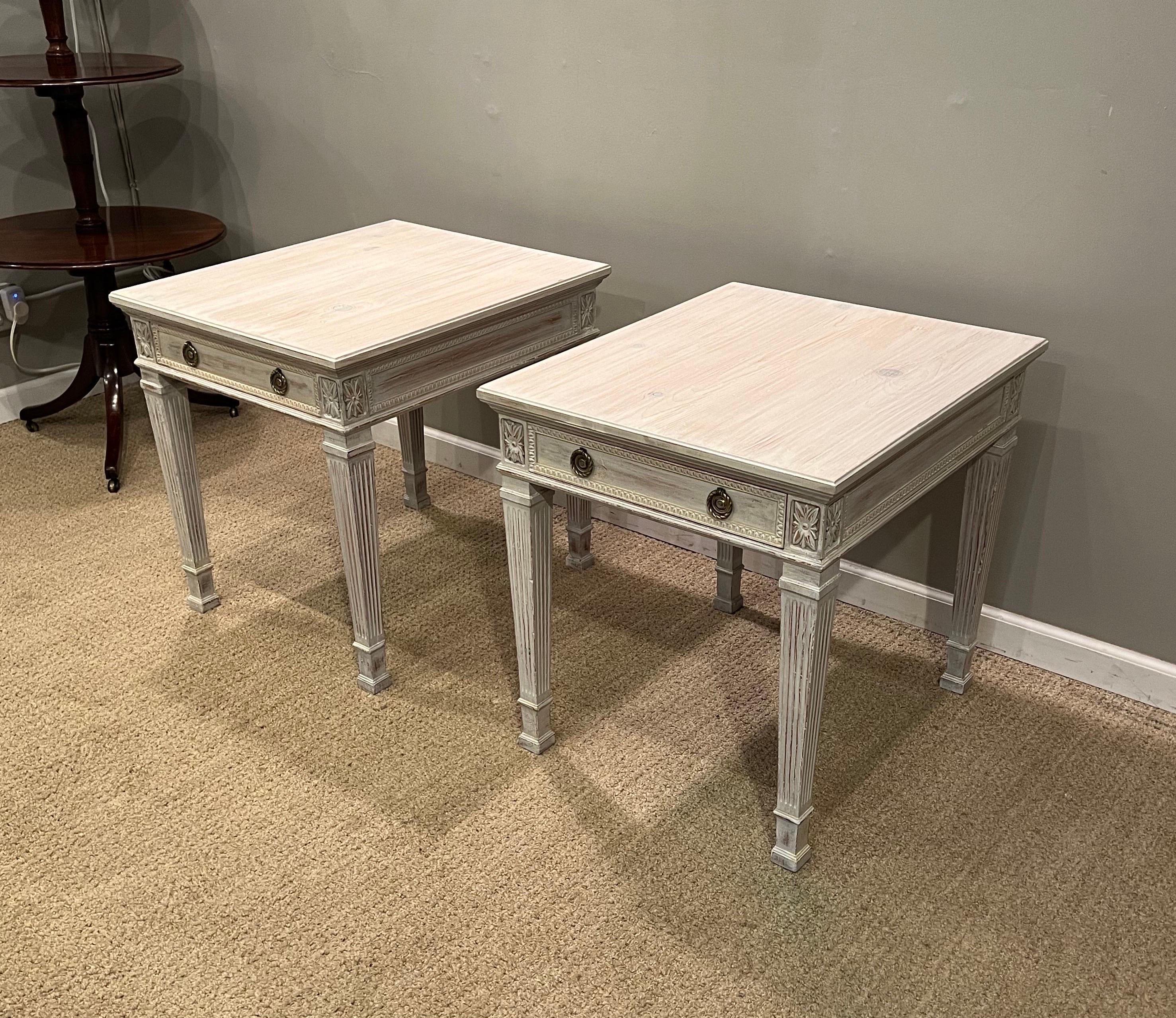 Pair of Painted Pine Bedside Tables For Sale 9
