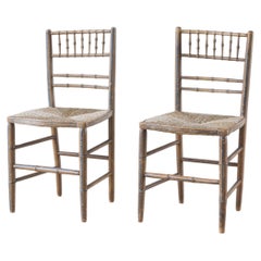 A Pair of Painted Regency Side Chairs