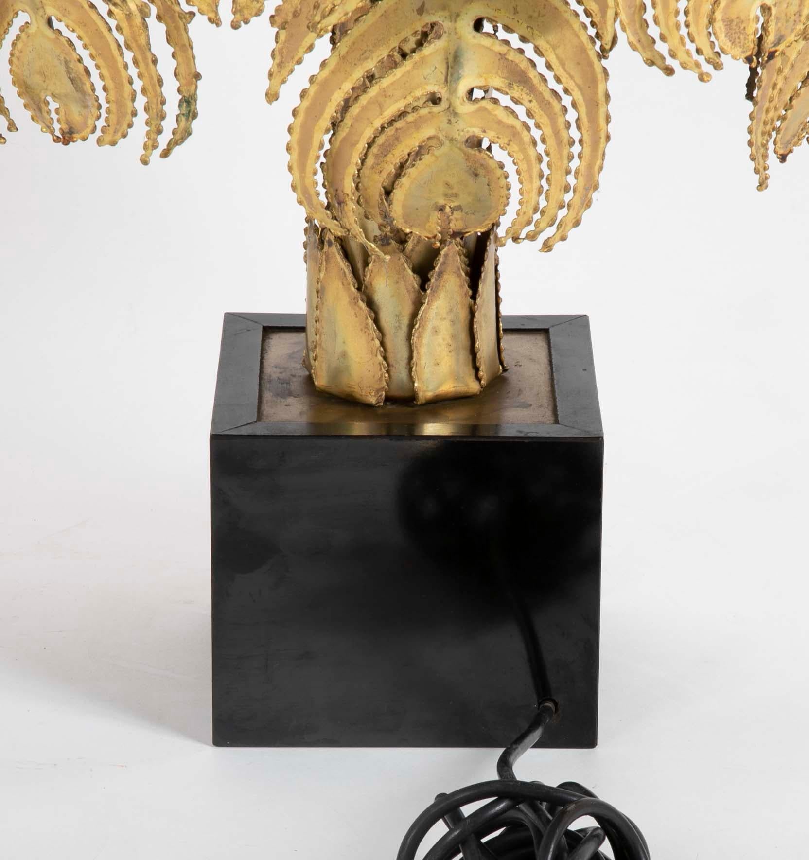 Paire de lampes en forme de palmier par Christian Techoueyres pour Maison Jansen en vente 3
