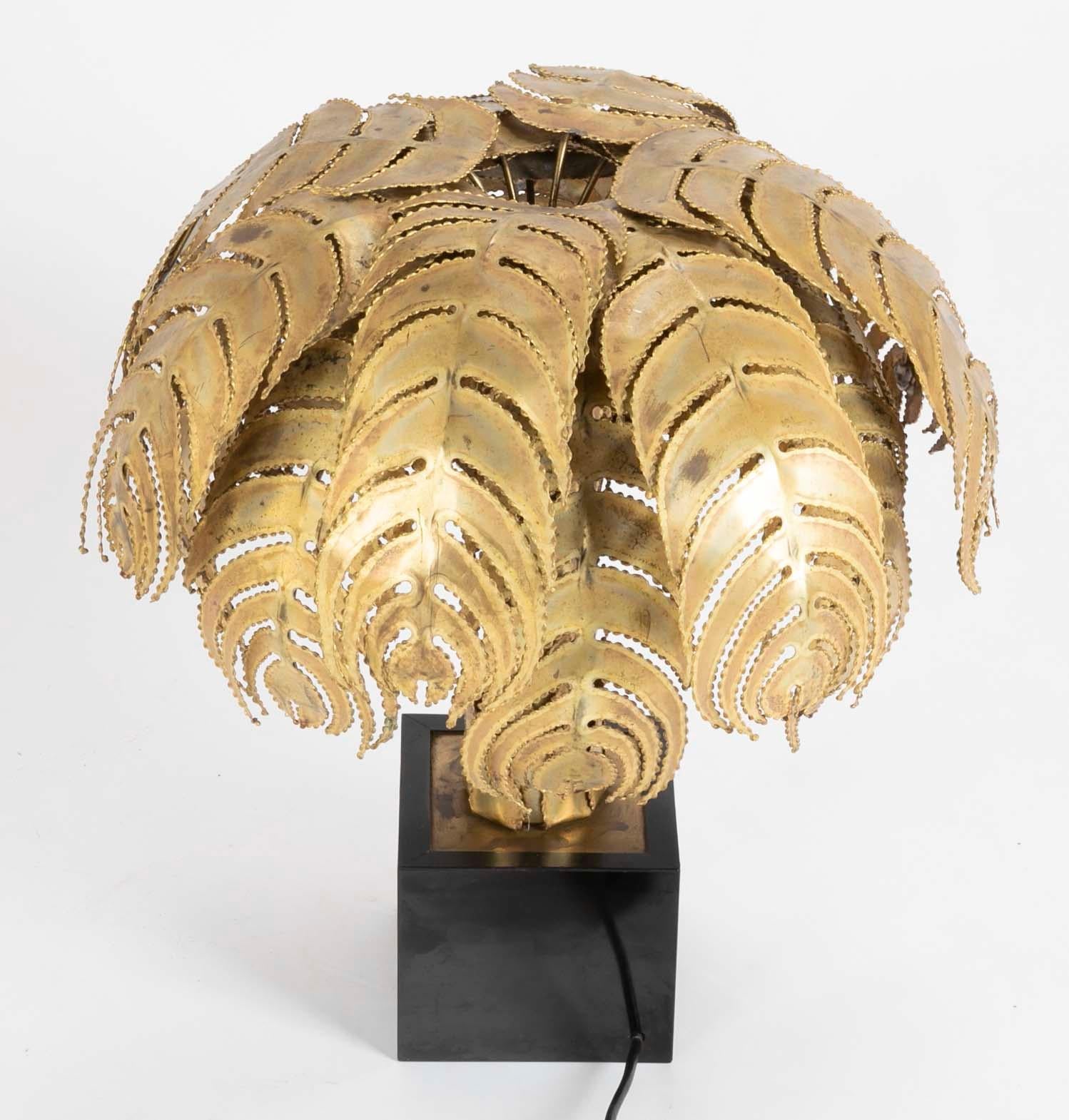 Pair of Palm Tree Form Lamps by Christian Techoueyres for Maison Jansen For Sale 1