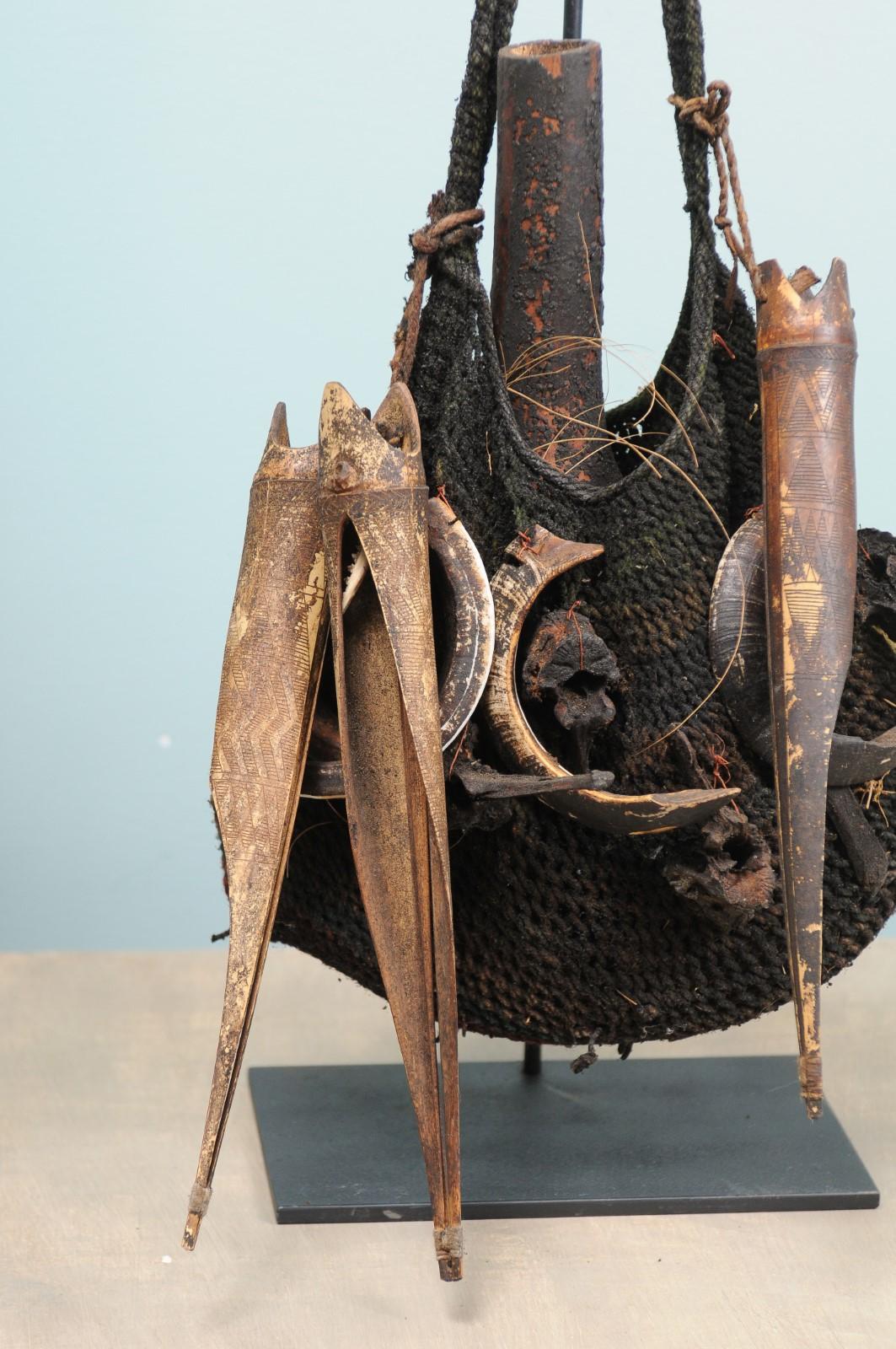 Pair of Papua New Guinea Tribal Medicine Bags from Mid-20th Century 2