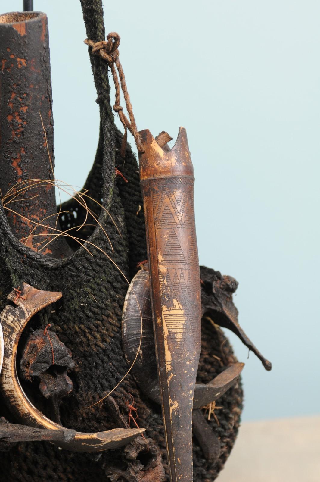 Pair of Papua New Guinea Tribal Medicine Bags from Mid-20th Century 3