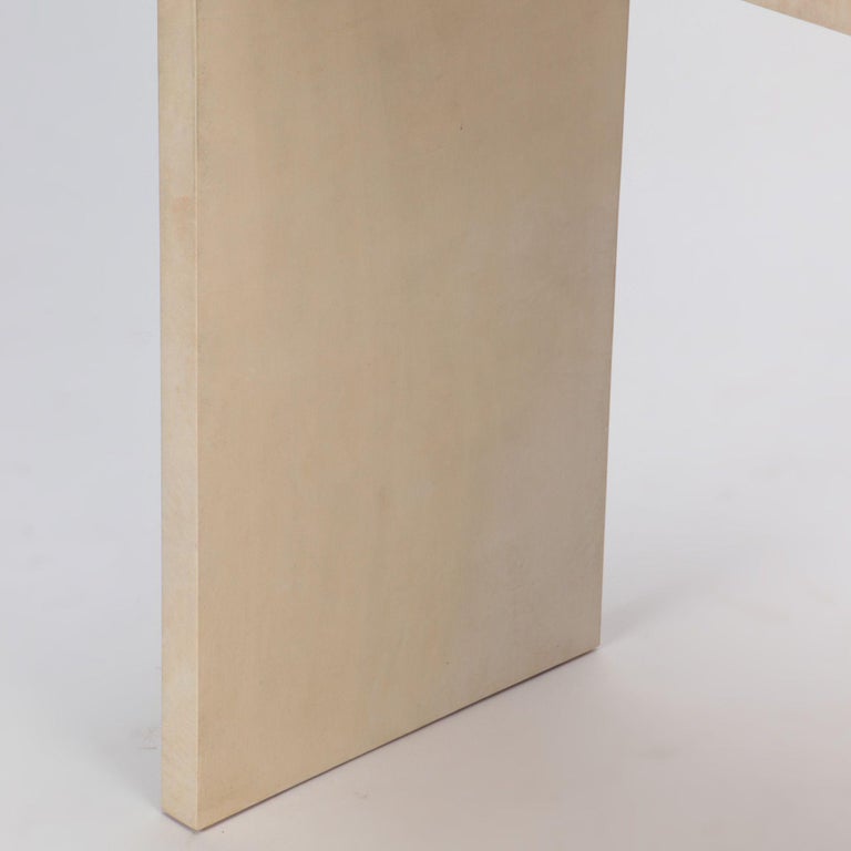 Pair of Parchment Covered Console Tables, Contemporary For Sale at 1stDibs