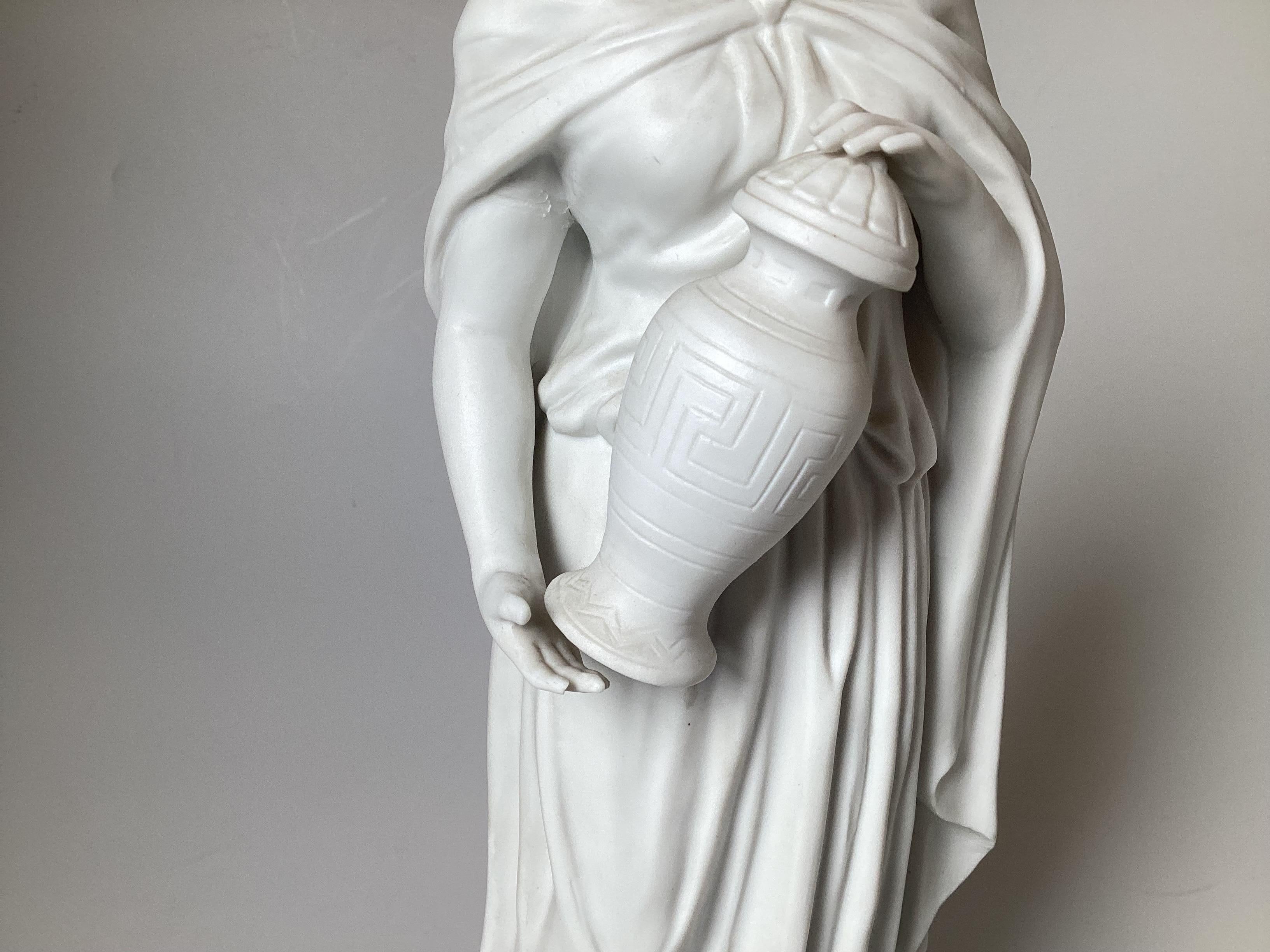 Pair of Parian Porcelain Neoclassical Statues For Sale 6