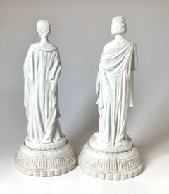 Pair of Parian Porcelain Neoclassical Statues