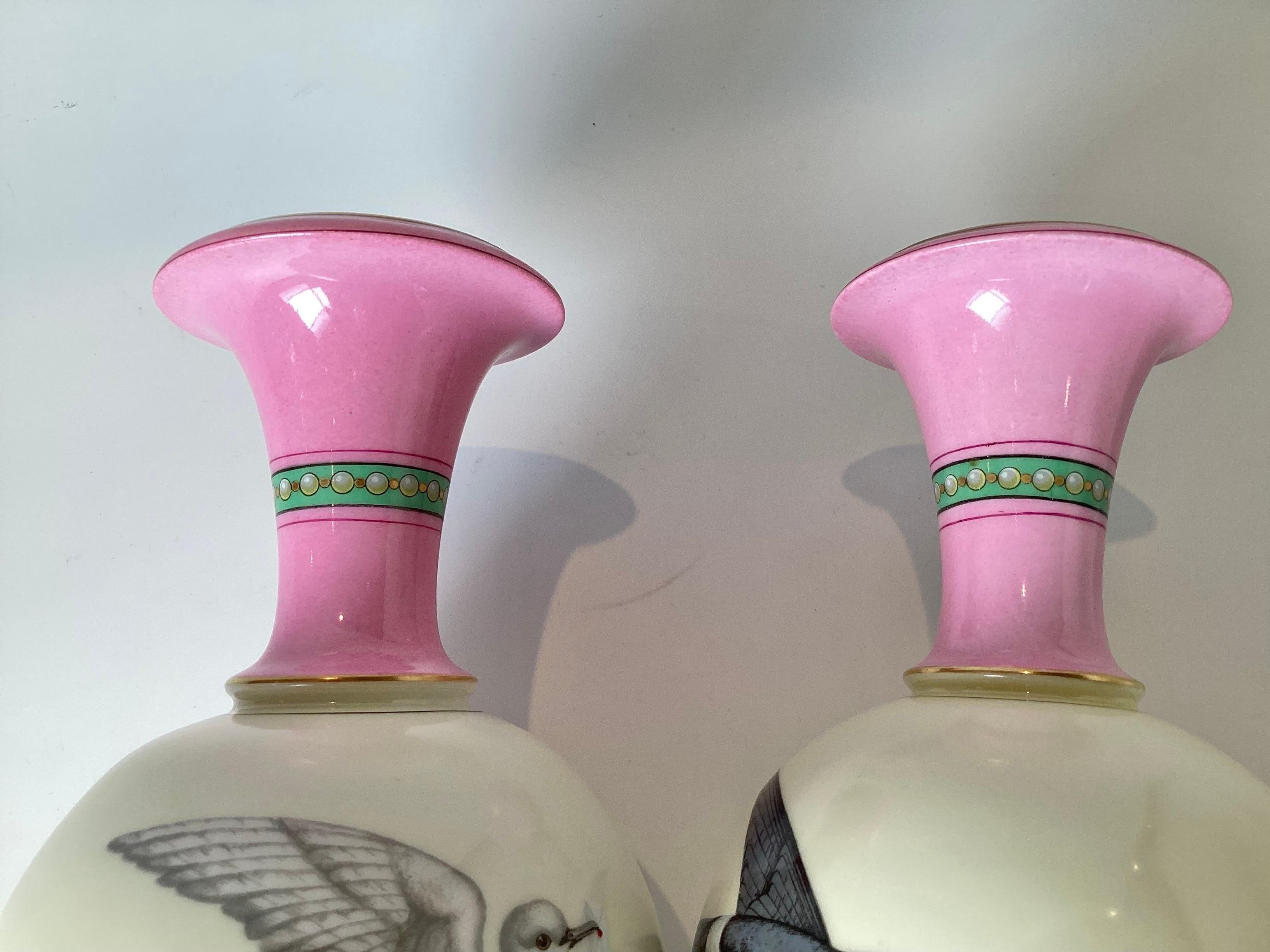 A Pair of Paris Porcelain Bird Vases Circa 1880 For Sale 3